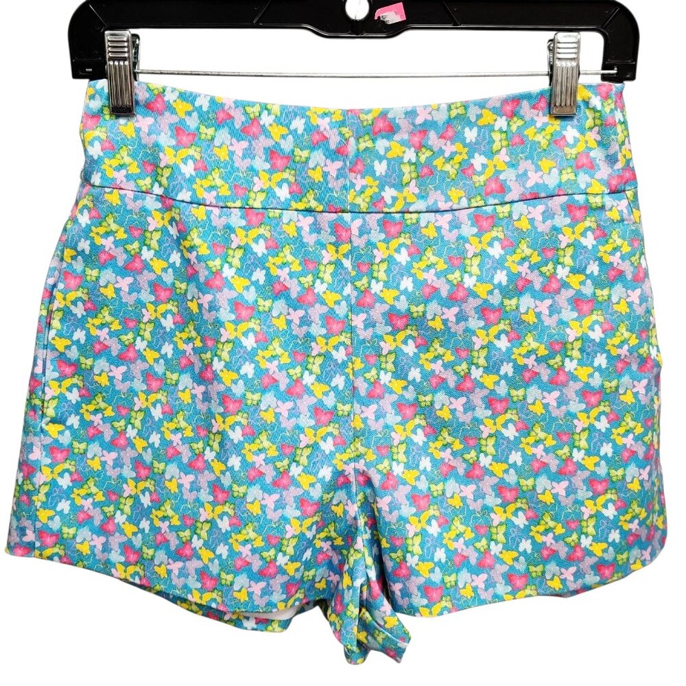 $188 NEW Never A Wallflower Twill Shorts 90s Y2K Style Colorful Butterfly XS